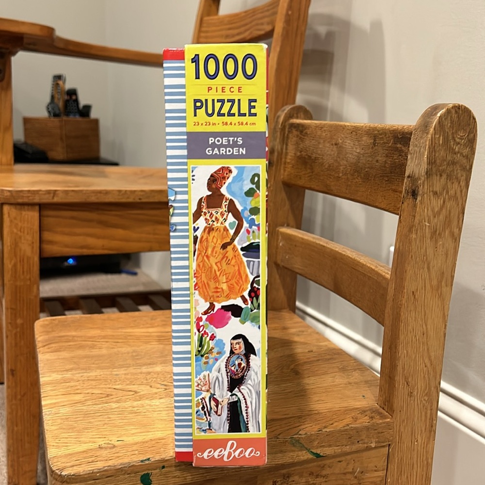 Eeboo puzzle jigsaw Poet’s Garden 1000 pieces 23x23 inch complete all pieces - Picture 7 of 10